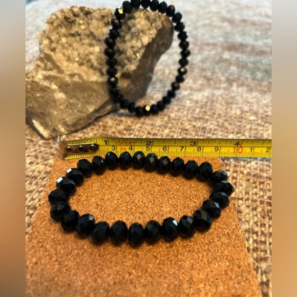 Set of Black Bracelets Stretchy 2 included - Picture 7 of 8
